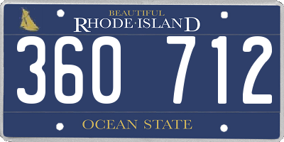 RI license plate 360712