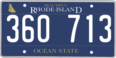 RI license plate 360713