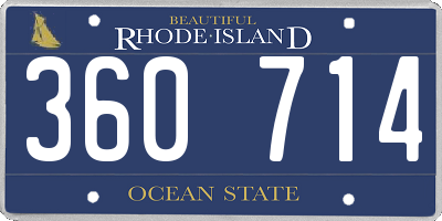 RI license plate 360714