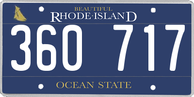 RI license plate 360717