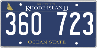 RI license plate 360723