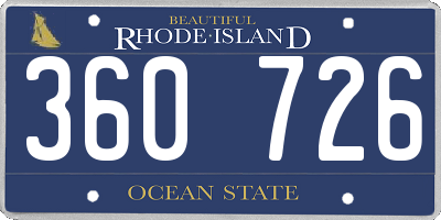 RI license plate 360726