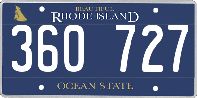 RI license plate 360727