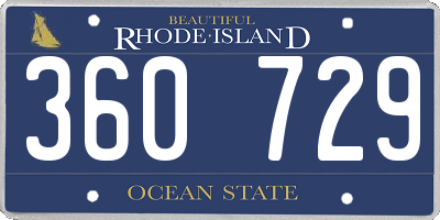 RI license plate 360729