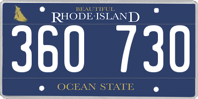 RI license plate 360730