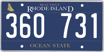 RI license plate 360731