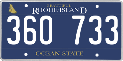 RI license plate 360733