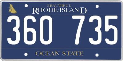 RI license plate 360735