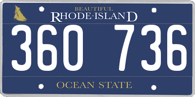 RI license plate 360736