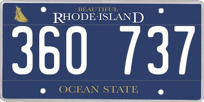 RI license plate 360737
