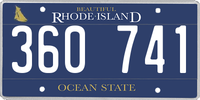 RI license plate 360741