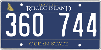 RI license plate 360744