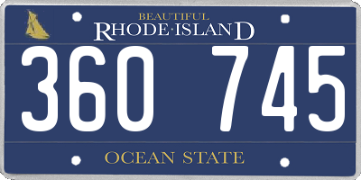 RI license plate 360745