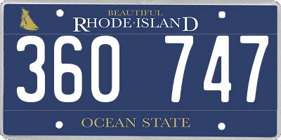 RI license plate 360747