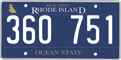 RI license plate 360751