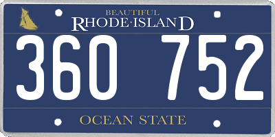 RI license plate 360752
