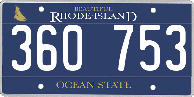 RI license plate 360753