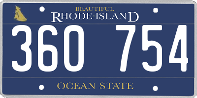 RI license plate 360754