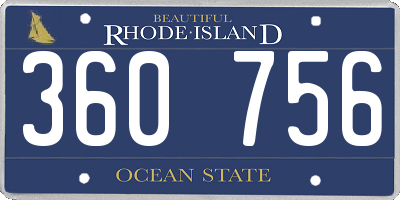 RI license plate 360756