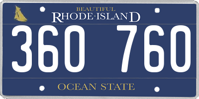 RI license plate 360760