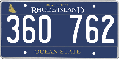 RI license plate 360762