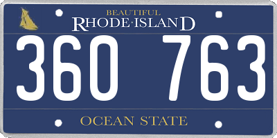 RI license plate 360763