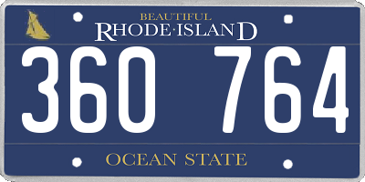 RI license plate 360764