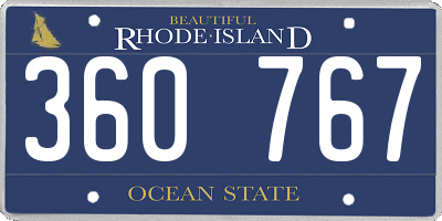 RI license plate 360767