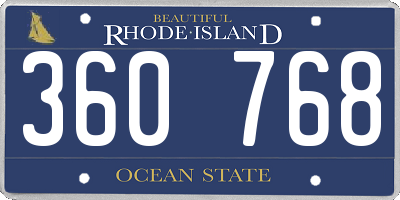 RI license plate 360768