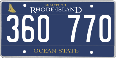 RI license plate 360770