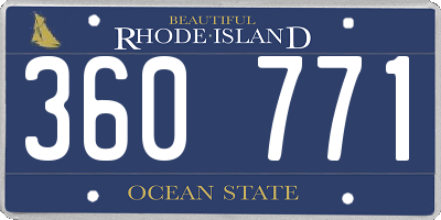 RI license plate 360771