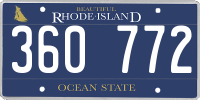 RI license plate 360772