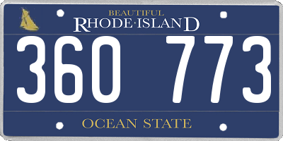 RI license plate 360773