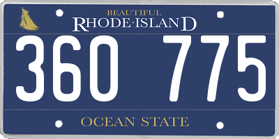RI license plate 360775