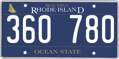 RI license plate 360780
