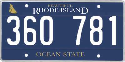 RI license plate 360781