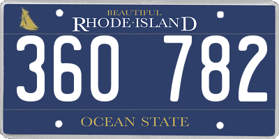 RI license plate 360782