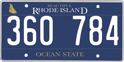 RI license plate 360784