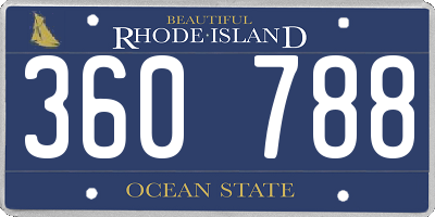 RI license plate 360788