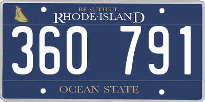 RI license plate 360791
