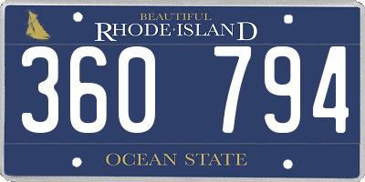 RI license plate 360794
