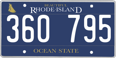 RI license plate 360795