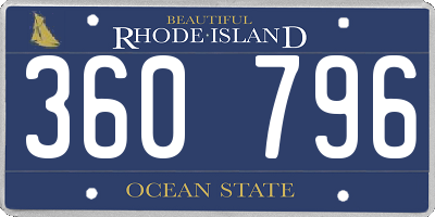 RI license plate 360796