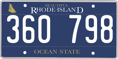RI license plate 360798