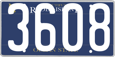 RI license plate 3608