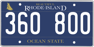 RI license plate 360800