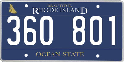 RI license plate 360801