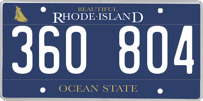 RI license plate 360804