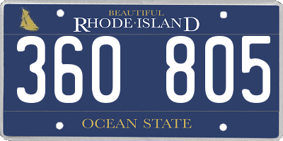 RI license plate 360805