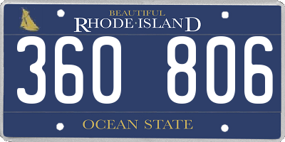RI license plate 360806